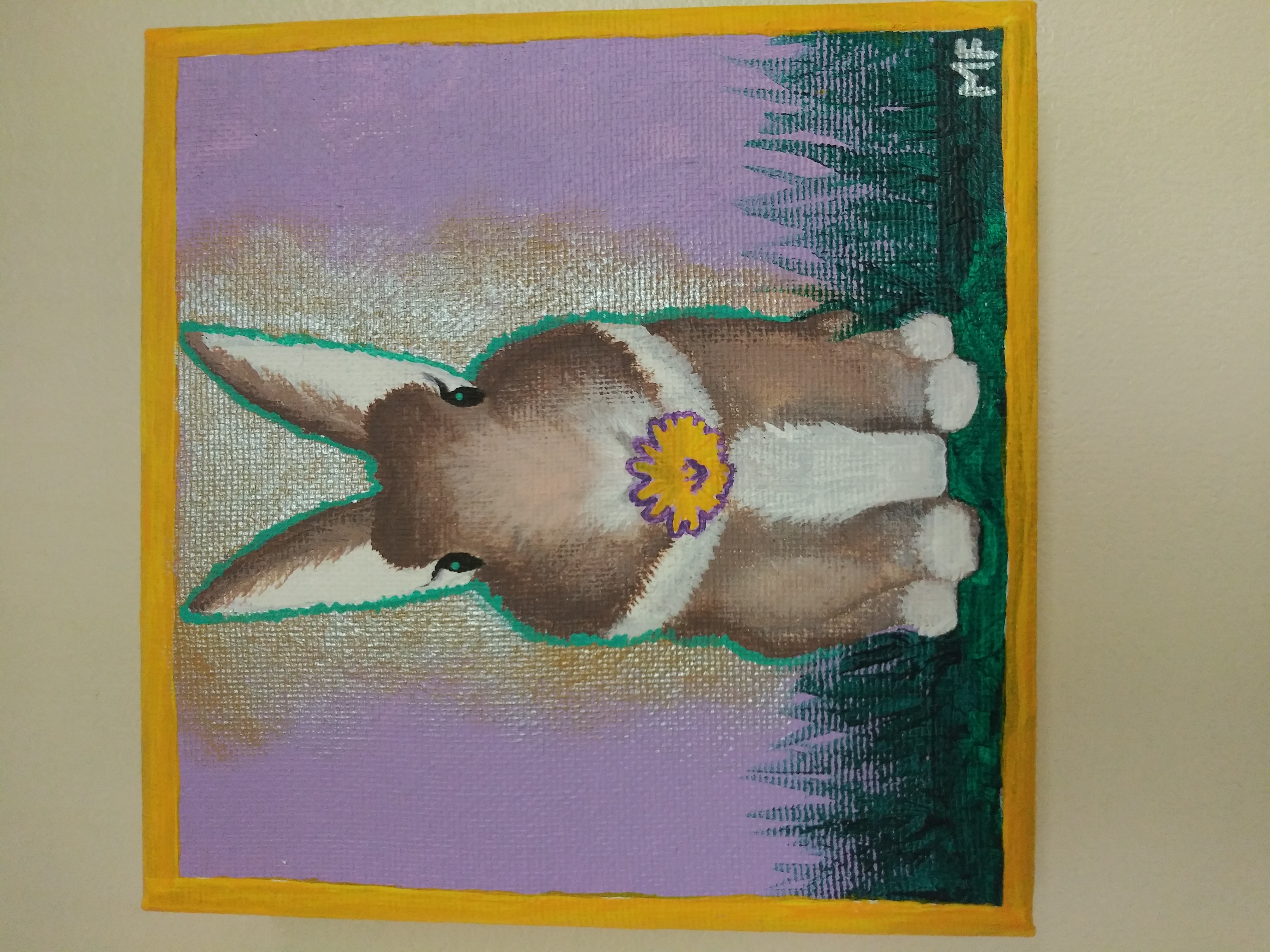 It's a bunny eating a dandilion.